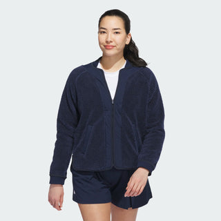 Adidas Ladies Go-To Golf Fleece Jacket - Navy