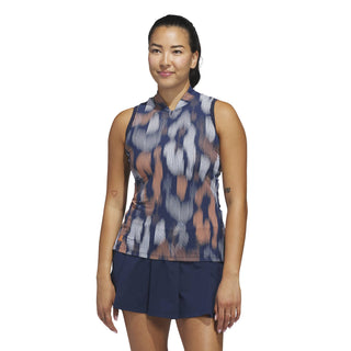 Ultimate365 Tour Printed Sleeveless Polo - Collegiate Navy