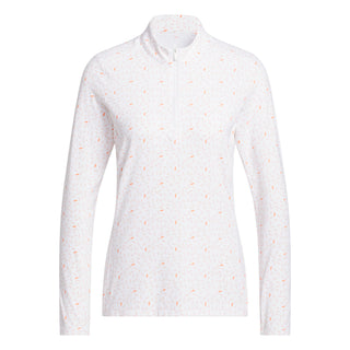Ultimate365 Printed Quarter-Zip Mock Polo Shirt - White
