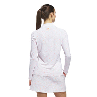 Ultimate365 Printed Quarter-Zip Mock Polo Shirt - White