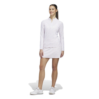 Ultimate365 Printed Quarter-Zip Mock Polo Shirt - White