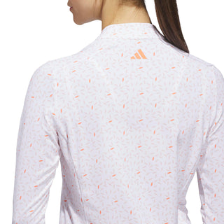 Ultimate365 Printed Quarter-Zip Mock Polo Shirt - White