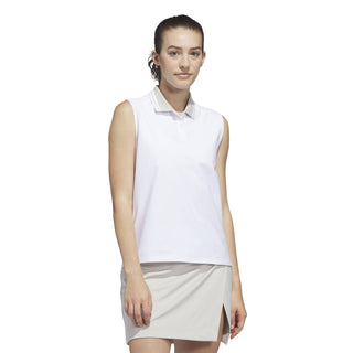 Beyond The Course Twistknit Sleeveless Polo - White