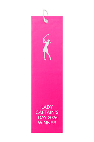 Lady Captain's Day 2026 Winner Tri-Fold Towel - Hot Pink