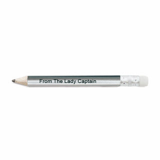 'From the Lady Captain' Wooden Pencil with Eraser - Silver