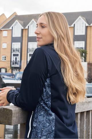 Pure Golf Jora Waterproof Full Zip Jacket - Navy Paisley