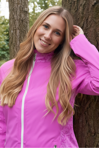Pure Golf Jora Waterproof Full Zip Jacket - Azalea Paisley