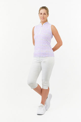 Rise Ladies Golf Sleeveless Polo Shirt - Pastel Score
