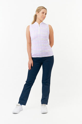 Rise Ladies Golf Sleeveless Polo Shirt - Pastel Score