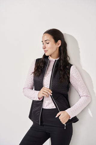 Mika Sleeveless Golf Vest - Dark Black