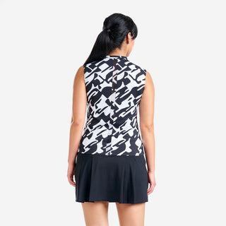 Nivo Ladies Linnea Sleeveless Polo - Black/White
