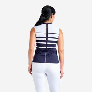 Nivo Ladies Linnea Sleeveless Polo - White/Navy