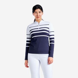 Nivo Ladies Lolita Long Sleeve Mock - White/Navy