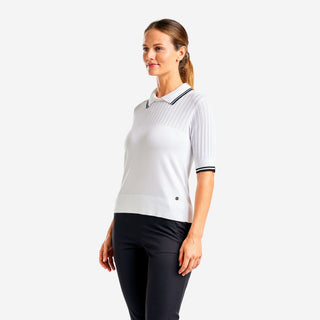 Nivo Ladies Vy Lightweight Short Half Sleeve Jumper - White