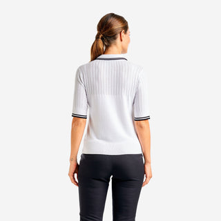Nivo Ladies Vy Lightweight Short Half Sleeve Jumper - White