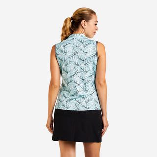 Vivia Mock Sleeveless Ladies Golf Top - Aruba White