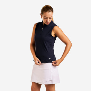 Amelie Mock Sleeveless Golf Top - Peacock Blue