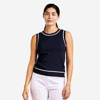 Nicolette Sleeveless Golf Sweater - Navy
