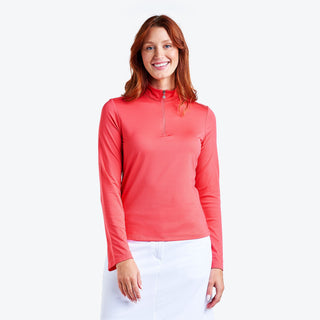 Nivo Ladies Nadia Long Sleeve Mock - Papaya