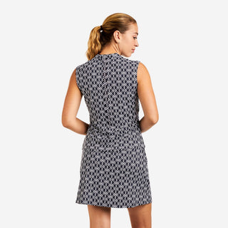 Linnea Sleeveless Polo - Navy & White
