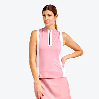 Nivo Ladies Golf Emily Sleeveless Mock Top - Cosmetic Pink