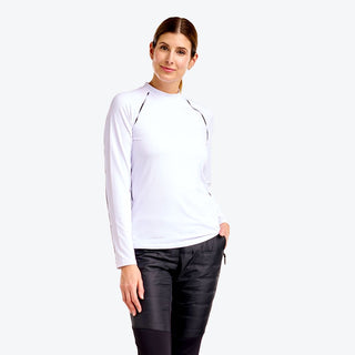 Nivo Ladies Dollie Mock Long Sleeve Golf Top - White