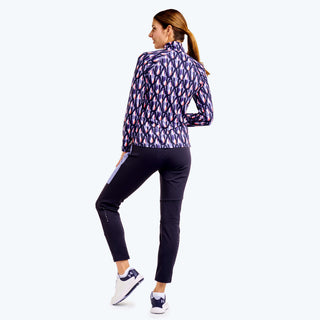 Nivo Ladies Dallas Long Sleeve Golf Mock - Pansy Garden