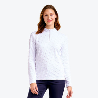 Nivo Ladies Dyna Long Sleeve Golf Mock - White