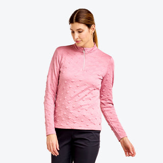 Nivo Ladies Dyna Long Sleeve Golf Mock - Cosmetic Pink