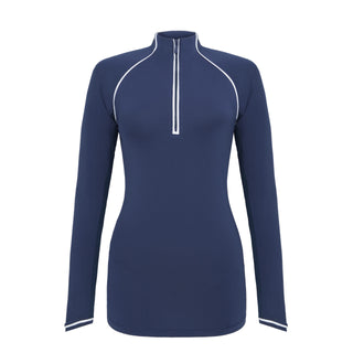 Penguin Ladies Golf Veronica Sun Protection Long Sleeve Top - Navy