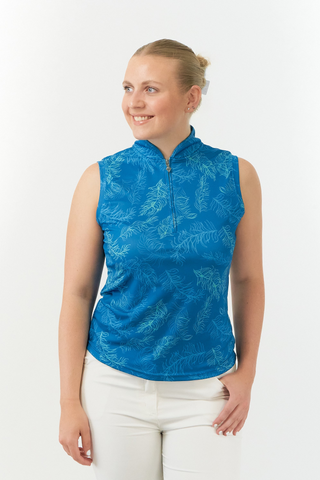 Pure Golf Ladies Lucia Sleeveless Golf Polo Shirt - Feather
