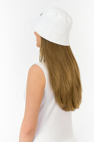 Dua Lined Ladies Golf Bucket Hat - White