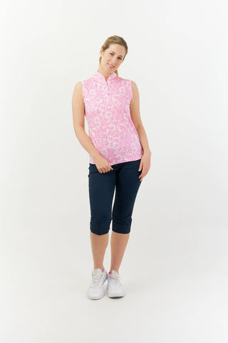 Rise Sleeveless Ladies Golf Polo Shirt - Candy Pebble