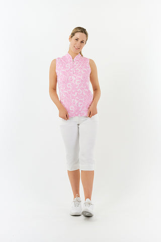 Rise Sleeveless Ladies Golf Polo Shirt - Candy Pebble