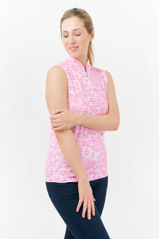 Rise Sleeveless Ladies Golf Polo Shirt - Candy Pebble