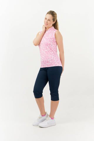 Rise Sleeveless Ladies Golf Polo Shirt - Candy Pebble