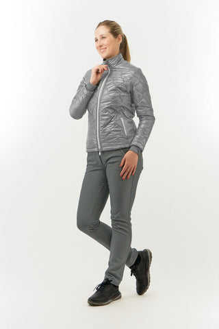 Pure Golf Bronwyn Quilted Ladies Golf Jacket - Charcoal Grey