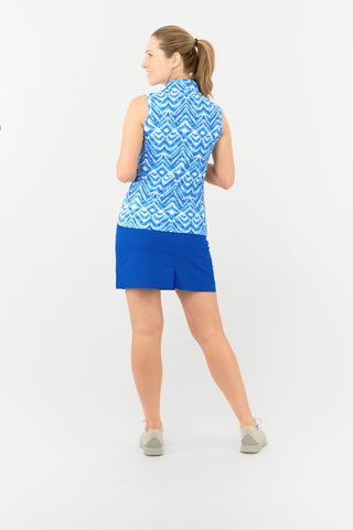 Pure Golf Rise Ladies Golf Sleeveless Polo Shirt - Santorini Skies