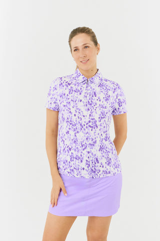 Amity Ladies Golf Short Sleeve Ladies Golf Polo Shirt - Violet Fields