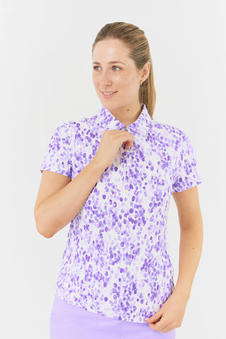 Amity Ladies Golf Short Sleeve Ladies Golf Polo Shirt - Violet Fields