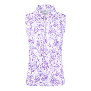 Amity Ladies Golf Sleeveless Polo Shirt - Violet Fields