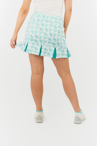 Lamprelle Alda Pull-On Golf Skort - Floating Palms Ivory