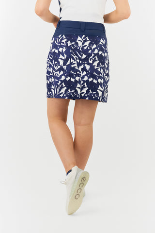 Golf Skort With Side Zip - Wild Peony Navy