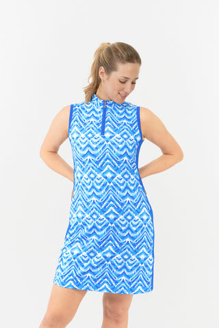 Sophie Sleeveless Ladies Golf Dress- Santorini Skies