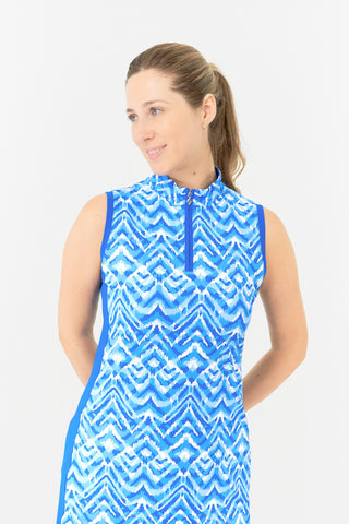 Sophie Sleeveless Ladies Golf Dress- Santorini Skies