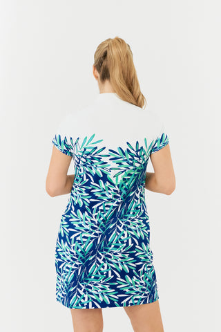 Carly Cap Sleeve Dress- Floating Palms