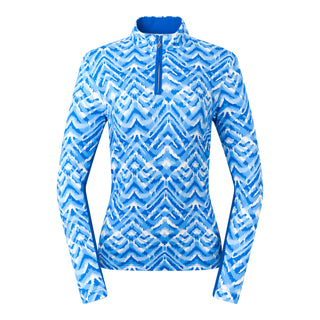 Lamprelle Long Sleeve No Mesh Ladies Golf Top - Santorini Skies
