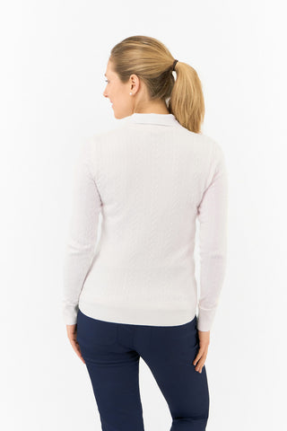 Suzie Summerweight Ladies Golf Jumper - White
