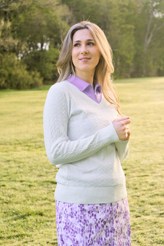 Clarity Printed Golf Skort - Violet Fields