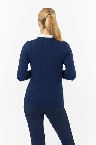 Suzie Summerweight Ladies Golf Jumper - Navy